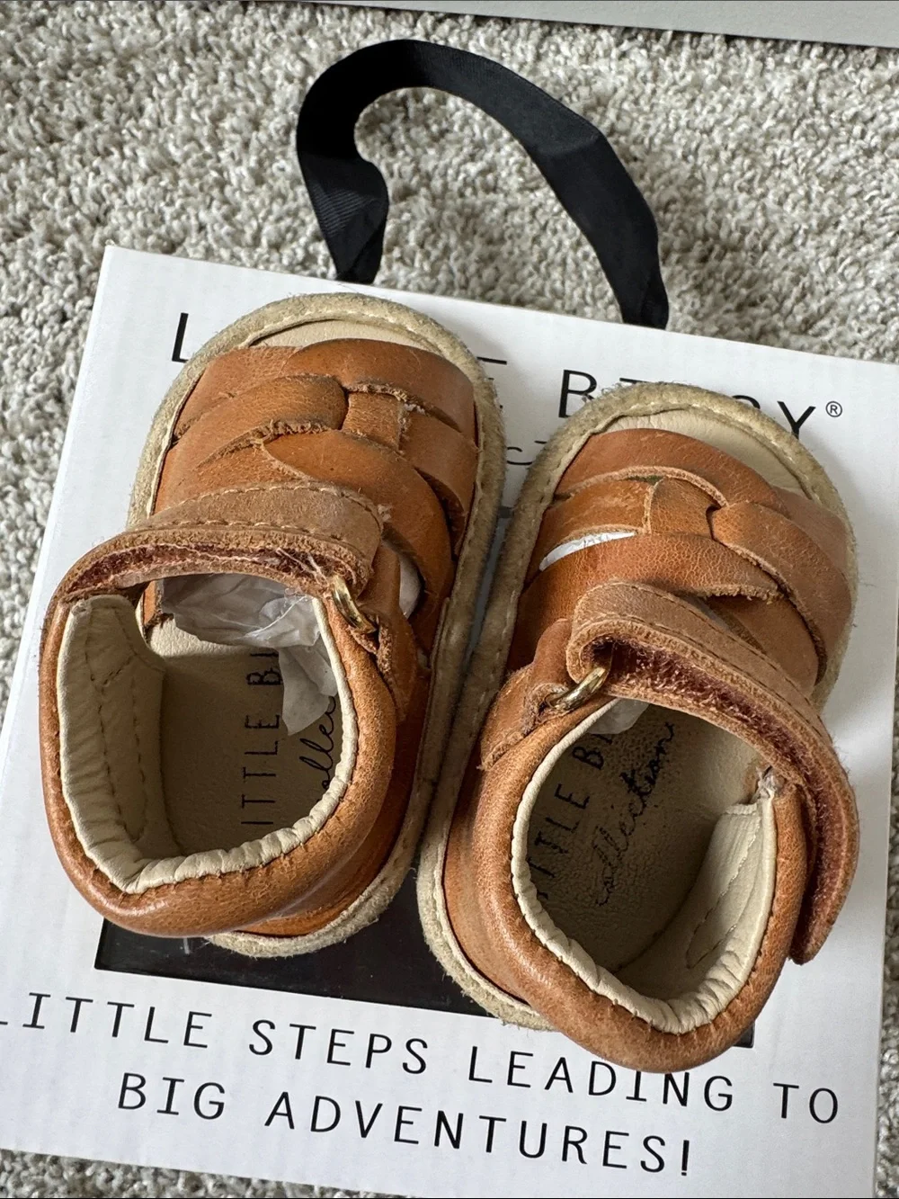Little Bipsy Tan Leather Baby Moccasins